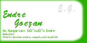 endre goczan business card